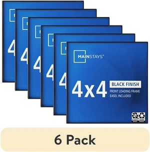 6 Pack Mainstays 4x4 Picture Frame Black Front Loading Wall or Tabletop 6 Pack Mainstays 4x4 Picture Frame Black Front Loading Wall or Tabletop
