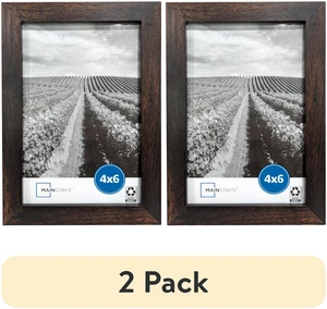 Mainstays 4 x 6 Picture Frame (2 Pack), Brown, Tabletop or Wall Display Mainstays 4 x 6 Picture Frame (2 Pack), Brown, Tabletop or Wall Display