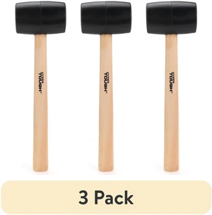 Hyper Tough TH70020A 16 oz Rubber Mallet with Wood Handle (3 Pack) Hyper Tough TH70020A 16 oz Rubber Mallet with Wood Handle (3 Pack)