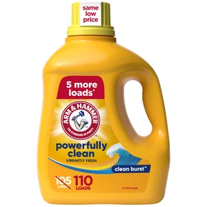 ARM & HAMMER Laundry Detergent Liquid, Clean Burst, 110 fl oz, 110 Loads ARM & HAMMER Laundry Detergent Liquid, Clean Burst, 110 fl oz, 110 Loads