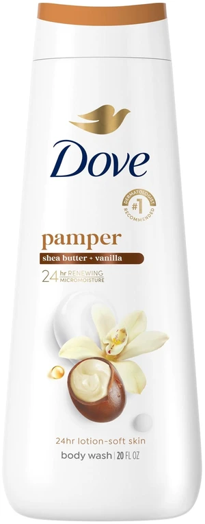 Dove Body Wash 24hr Lotion-Soft Skin, Shea Butter & Vanilla, Moisturizing Skin Cleanser, No Sulfates, No Parabens, 20 fl oz Dove Body Wash 24hr Lotion-Soft Skin, Shea Butter & Vanilla, Moisturizing Skin Cleanser, No Sulfates, No Parabens, 20 fl oz