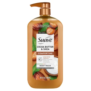 Suave Cocoa Butter + Shea Moisturizing Body Wash with Glycerin & Vitamin E, 30 Fl Oz Pump Suave Cocoa Butter + Shea Moisturizing Body Wash with Glycerin & Vitamin E, 30 Fl Oz Pump