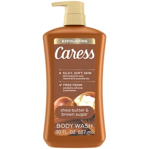 Caress Shea Butter & Brown Sugar Body Wash with Hyaluronic Acid, Exfoliating & Moisturizing, 30oz Caress Shea Butter & Brown Sugar Body Wash with Hyaluronic Acid, Exfoliating & Moisturizing, 30oz