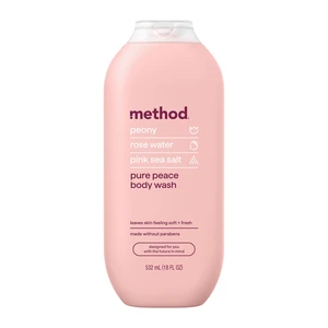 Method Pure Peace Body Wash, 18 fl oz - Peony, Rose Water & Pink Sea Salt, Leaves Skin Soft & Moisturized, Paraben-Free Method Pure Peace Body Wash, 18 fl oz - Peony, Rose Water & Pink Sea Salt, Leaves Skin Soft & Moisturized, Paraben-Free