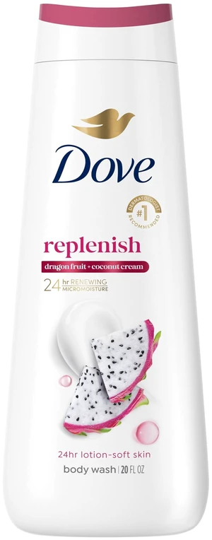 Dove Body Wash 24hr Lotion-Soft Skin Replenish Dragon Fruit & Coconut Cream Moisturizing Skin Cleanser, No Sulfates, No Parabens, 20 fl oz Dove Body Wash 24hr Lotion-Soft Skin Replenish Dragon Fruit & Coconut Cream Moisturizing Skin Cleanser, No Sulfates, No Parabens, 20 fl oz