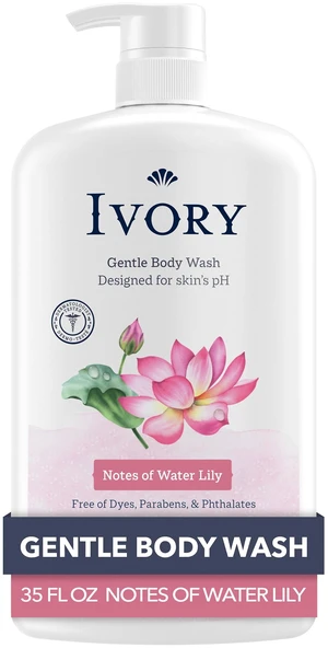 Ivory Body Wash Mild & Gentle Water Lily Scent 35fl oz Ivory Body Wash Mild & Gentle Water Lily Scent 35fl oz