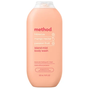 Method Body Wash Island Mist, 18 fl oz, Soft & Moisturized, Paraben-Free, Notes of Hibiscus, Mango Nectar & Passion Fruit Method Body Wash Island Mist, 18 fl oz, Soft & Moisturized, Paraben-Free, Notes of Hibiscus, Mango Nectar & Passion Fruit
