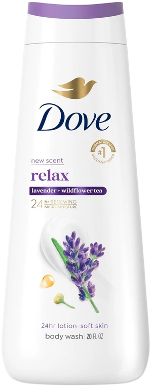 Dove Body Wash Relax Lavender Oil & Chamomile, 24hr Lotion-Soft Skin Moisturizing Cleanser, No Sulfates No Parabens, 20 fl oz Dove Body Wash Relax Lavender Oil & Chamomile, 24hr Lotion-Soft Skin Moisturizing Cleanser, No Sulfates No Parabens, 20 fl oz