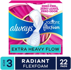 Always Radiant FlexFoam Pads, Size 3, Extra Heavy, Wings, 22 Count Always Radiant FlexFoam Pads, Size 3, Extra Heavy, Wings, 22 Count