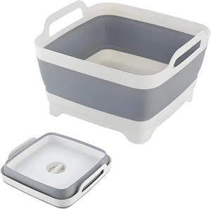Collapsible Dish Basin 9L/2.4Gal, Portable Wash Basin with Drain Plug, Space Saving Foldable Bucket, Kitchen Sink for Camping, Vegetable Washing, RV Collapsible Dish Basin 9L/2.4Gal, Portable Wash Basin with Drain Plug, Space Saving Foldable Bucket, Kitchen Sink for Camping, Vegetable Washing, RV