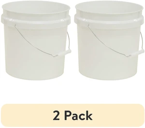 United Solutions 2 Gallon Round Comfort Handle Plastic Utility Bucket, White, 2 Pack United Solutions 2 Gallon Round Comfort Handle Plastic Utility Bucket, White, 2 Pack
