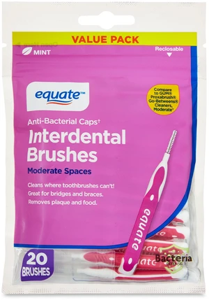 Equate Interdental Brushes Moderate Mint 20 Count Equate Interdental Brushes Moderate Mint 20 Count