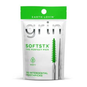 Grin Softstx Gentle Dental Picks, 90 Count, Soft Flexible Bristles, Textured Plaque Removing Toothpick, Minty Flavor, Refillable Hygienic Case, for Braces Bridges and Imp Grin Softstx Gentle Dental Picks, 90 Count, Soft Flexible Bristles, Textured Plaque Removing Toothpick, Minty Flavor, Refillable Hygienic Case, for Braces Bridges and Imp