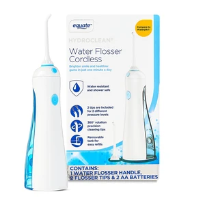 Equate HydroClean Cordless Water Flosser with Removable Tank and 2 Pressure Cleaning Tips, White Equate HydroClean Cordless Water Flosser with Removable Tank and 2 Pressure Cleaning Tips, White