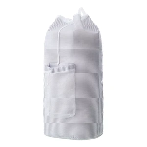 Mainstays Backpack Laundry Bag with Mesh Pocket, Arctic White & Soft Silver Mainstays Backpack Laundry Bag with Mesh Pocket, Arctic White & Soft Silver