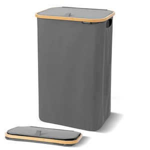CleverMade 90L Foldable Laundry Hamper with Lid in Shadow Gray CleverMade 90L Foldable Laundry Hamper with Lid in Shadow Gray