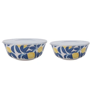 Mainstays 4-Piece Bamboo Melamine Serve Bowl Set by Becky G. & Alejandra, Lemon & Blue Mainstays 4-Piece Bamboo Melamine Serve Bowl Set by Becky G. & Alejandra, Lemon & Blue