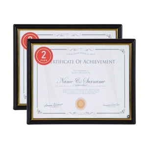 DesignOvation 8.5x11 Basic Black/Gold Document Frame, Set of 2 DesignOvation 8.5x11 Basic Black/Gold Document Frame, Set of 2