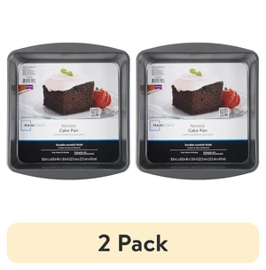 Mainstays Nonstick Square Cake Pan, 9" x 9" x 2", 2 Pack, Gray Mainstays Nonstick Square Cake Pan, 9" x 9" x 2", 2 Pack, Gray