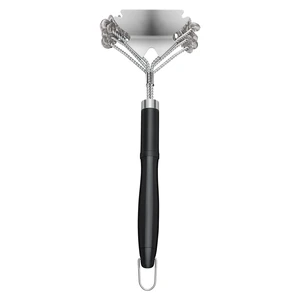 KFFKFF Grill Brush and Scraper, 17-Inch Bristle-Free Stainless Steel Wire BBQ Cleaning Tool for Porcelain, Charcoal and Grate Cleaning KFFKFF Grill Brush and Scraper, 17-Inch Bristle-Free Stainless Steel Wire BBQ Cleaning Tool for Porcelain, Charcoal and Grate Cleaning