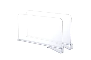 Mainstays Clear Plastic Closet Shelf Dividers, 2-Pack Mainstays Clear Plastic Closet Shelf Dividers, 2-Pack