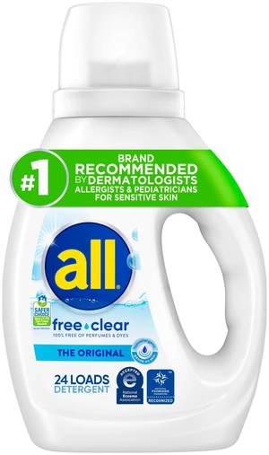 All Free Clear Liquid Laundry Detergent 30oz 24 Loads All Free Clear Liquid Laundry Detergent 30oz 24 Loads