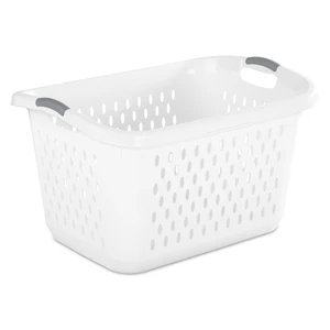 Sterilite Extra Large 2.7 Bushel Plastic Laundry Basket with 2 Carry Handles, White Sterilite Extra Large 2.7 Bushel Plastic Laundry Basket with 2 Carry Handles, White