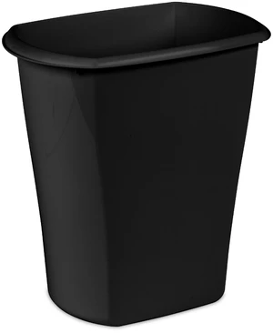 Sterilite 5.5 Gallon Plastic Small Bathroom Trash Can with No Lid, Black Sterilite 5.5 Gallon Plastic Small Bathroom Trash Can with No Lid, Black