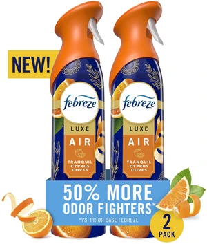 Febreze Air Mist Air Freshener Spray Tranquil Cyprus Coves, 2 Count, 8.1oz Febreze Air Mist Air Freshener Spray Tranquil Cyprus Coves, 2 Count, 8.1oz