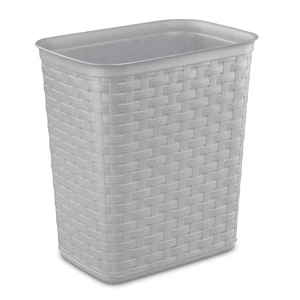 Sterilite 3.4 Gallon Plastic Weave Small Bathroom Trash Can, No Lid, Gray Sterilite 3.4 Gallon Plastic Weave Small Bathroom Trash Can, No Lid, Gray