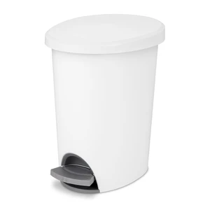 Sterilite 2.6 Gallon Plastic Small Bathroom Trash Can with Step Lid, White Sterilite 2.6 Gallon Plastic Small Bathroom Trash Can with Step Lid, White