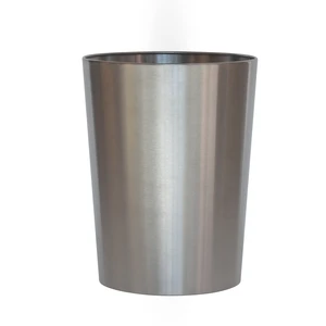 Mainstays 2.2 gal Brushed Nickel Metal Bathroom Wastebasket Mainstays 2.2 gal Brushed Nickel Metal Bathroom Wastebasket