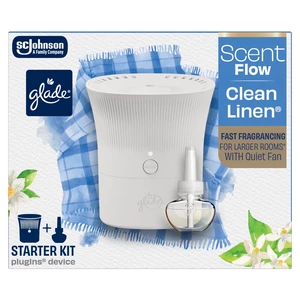 Glade Scent Flow PlugIns Air Freshener Starter Kit, Clean Linen, 1 Device + 1 Refill, 0.67fl oz Glade Scent Flow PlugIns Air Freshener Starter Kit, Clean Linen, 1 Device + 1 Refill, 0.67fl oz