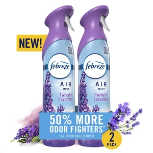 Febreze Air Mist Air Freshener Spray, Twilight Lavender, 8.1oz, 2 Count Febreze Air Mist Air Freshener Spray, Twilight Lavender, 8.1oz, 2 Count