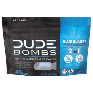 Dude Bombs 2 in 1 Pods Blue Blasst Air Freshener & Cleaner, 40 Count Dude Bombs 2 in 1 Pods Blue Blasst Air Freshener & Cleaner, 40 Count