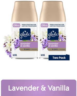 Glade Automatic Spray Refills, 6.2 oz, 2 Count, Lavender & Vanilla, Infused With Essential Oils Glade Automatic Spray Refills, 6.2 oz, 2 Count, Lavender & Vanilla, Infused With Essential Oils