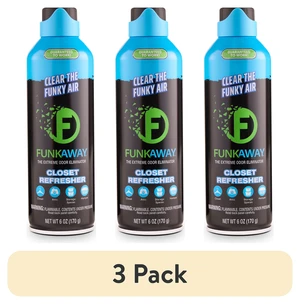 FunkAway AeroSpray Air Deodorizer Closet Refresher, Fresh Scent, 6 oz, 3 Pack FunkAway AeroSpray Air Deodorizer Closet Refresher, Fresh Scent, 6 oz, 3 Pack