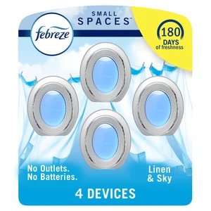 Febreze Small Spaces Air Freshener Linen & Sky, 4ct, 30ml Febreze Small Spaces Air Freshener Linen & Sky, 4ct, 30ml