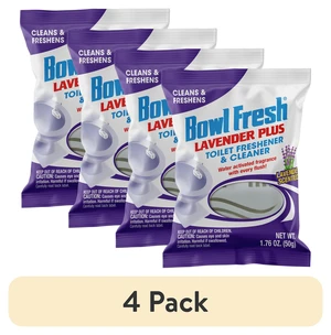 4-Pack Bowl Fresh Lavender Plus Toilet Bowl Cleaner and Freshener, Rim Hanger, 1.76 oz 4-Pack Bowl Fresh Lavender Plus Toilet Bowl Cleaner and Freshener, Rim Hanger, 1.76 oz