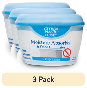 Citrus Magic 3 Pack Closet Moisture Absorber, Odor Eliminator & Air Freshener, Crisp Linen, 12.8 oz Citrus Magic 3 Pack Closet Moisture Absorber, Odor Eliminator & Air Freshener, Crisp Linen, 12.8 oz