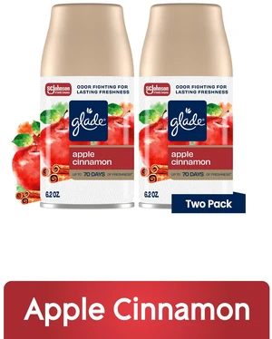 Glade Automatic Spray Refill 2 Count, Apple Cinnamon, 12.4oz, Air Freshener Glade Automatic Spray Refill 2 Count, Apple Cinnamon, 12.4oz, Air Freshener