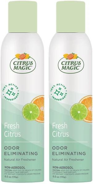 Citrus Magic Odor Eliminating Air Freshener and Room Spray, Fresh Citrus, 6-Ounce, Pack of 2 Citrus Magic Odor Eliminating Air Freshener and Room Spray, Fresh Citrus, 6-Ounce, Pack of 2