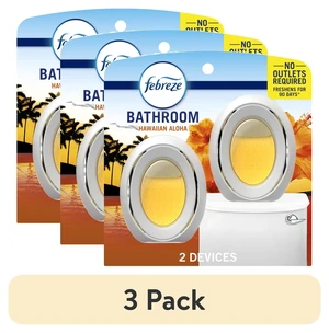 Febreze Hawaiian Aloha Bathroom Air Freshener Odor-Fighting, 3 Pack (2 Count) Febreze Hawaiian Aloha Bathroom Air Freshener Odor-Fighting, 3 Pack (2 Count)