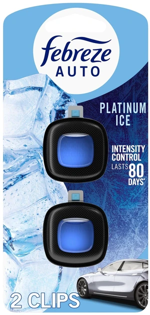 Febreze Platinum Ice Auto Car Air Freshener, Odor-Fighting Car Vent Clip, 2 Count Febreze Platinum Ice Auto Car Air Freshener, Odor-Fighting Car Vent Clip, 2 Count