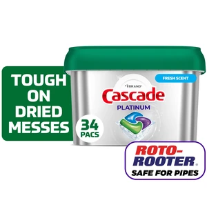 Cascade Platinum Dishwasher Pods, Fresh, 34 Count Cascade Platinum Dishwasher Pods, Fresh, 34 Count