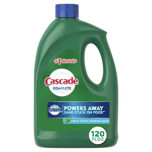 Cascade Complete Dishwasher Detergent Liquid Gel, Fresh, 120 fl oz Cascade Complete Dishwasher Detergent Liquid Gel, Fresh, 120 fl oz