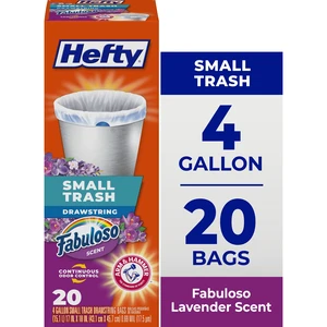 Hefty 4 Gallon Small Trash Bags, Fabuloso Scent, 20 Count Hefty 4 Gallon Small Trash Bags, Fabuloso Scent, 20 Count