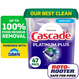 Cascade Platinum Plus Dishwasher Pods, Mountain, 47 Count Cascade Platinum Plus Dishwasher Pods, Mountain, 47 Count