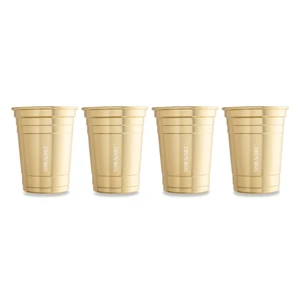 Thyme & Table 17fl oz Gold Party Cups, Set of 4 Thyme & Table 17fl oz Gold Party Cups, Set of 4