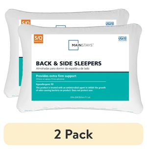 Mainstays Back & Side Sleeper Bed Pillow (Standard/Queen, Extra Firm Support) 2-Pack Mainstays Back & Side Sleeper Bed Pillow (Standard/Queen, Extra Firm Support) 2-Pack